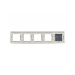 Penkių vietų LIVOLO stiklo panelė 702GGGG-61 (2+4xRėmelis) Balta