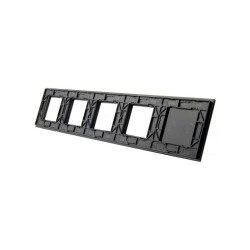 Penkių vietų LIVOLO stiklo panelė 702GGGG-62 (2+4xRėmelis) Juoda