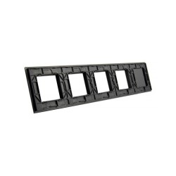 Penkių vietų LIVOLO stiklo panelė 702GGGG-62 (2+4xRėmelis) Juoda