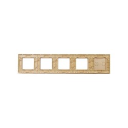Penkių vietų LIVOLO stiklo panelė 702GGGG-63 (2+4xRėmelis) Aukso