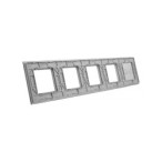Penkių vietų LIVOLO stiklo panelė 702GGGG-63 (2+4xRėmelis) Pilka