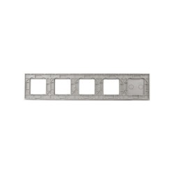 Penkių vietų LIVOLO stiklo panelė 702GGGG-63 (2+4xRėmelis) Pilka