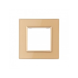 Vienos vietos LIVOLO stiklo panelė GPF-1-63 (1xRėmelis) Aukso
