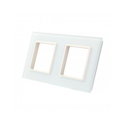 Dviejų vietų LIVOLO stiklo panelė GPF-2-61 (2xRėmelis) Balta