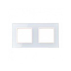 Dviejų vietų LIVOLO stiklo panelė GPF-2-61 (2xRėmelis) Balta