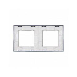 Dviejų vietų LIVOLO stiklo panelė GPF-2-61 (2xRėmelis) Balta