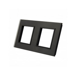 Dviejų vietų LIVOLO stiklo panelė GPF-2-62 (2xRėmelis) Juoda