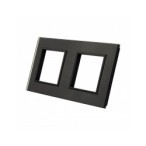 Dviejų vietų LIVOLO stiklo panelė GPF-2-62 (2xRėmelis) Juoda