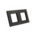 Dviejų vietų LIVOLO stiklo panelė GPF-2-62 (2xRėmelis) Juoda