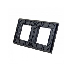 Dviejų vietų LIVOLO stiklo panelė GPF-2-62 (2xRėmelis) Juoda