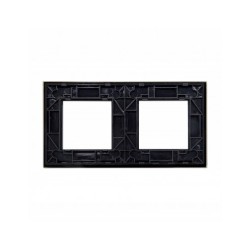 Dviejų vietų LIVOLO stiklo panelė GPF-2-62 (2xRėmelis) Juoda