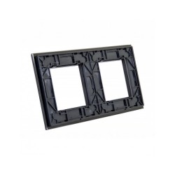 Dviejų vietų LIVOLO stiklo panelė GPF-2-62 (2xRėmelis) Juoda