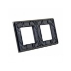 Dviejų vietų LIVOLO stiklo panelė GPF-2-62 (2xRėmelis) Juoda