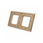 Dviejų vietų LIVOLO stiklo panelė GPF-2-63 (2xRėmelis) Aukso