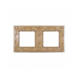 Dviejų vietų LIVOLO stiklo panelė GPF-2-63 (2xRėmelis) Aukso