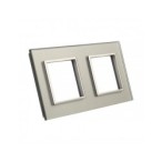 Dviejų vietų LIVOLO stiklo panelė GPF-2-64 (2xRėmelis) Pilka