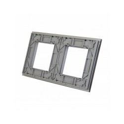Dviejų vietų LIVOLO stiklo panelė GPF-2-64 (2xRėmelis) Pilka
