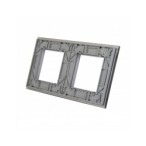 Dviejų vietų LIVOLO stiklo panelė GPF-2-64 (2xRėmelis) Pilka