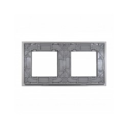 Dviejų vietų LIVOLO stiklo panelė GPF-2-64 (2xRėmelis) Pilka