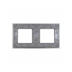 Dviejų vietų LIVOLO stiklo panelė GPF-2-64 (2xRėmelis) Pilka