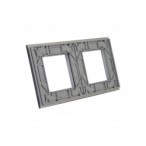 Dviejų vietų LIVOLO stiklo panelė GPF-2-64 (2xRėmelis) Pilka