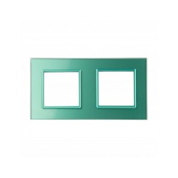 Dviejų vietų LIVOLO stiklo panelė GPF-2-68 (2xRėmelis) Žalia