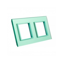 Dviejų vietų LIVOLO stiklo panelė GPF-2-68 (2xRėmelis) Žalia