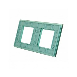 Dviejų vietų LIVOLO stiklo panelė GPF-2-68 (2xRėmelis) Žalia