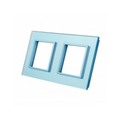 Dviejų vietų LIVOLO stiklo panelė GPF-2-69 (2xRėmelis) Mėlyna