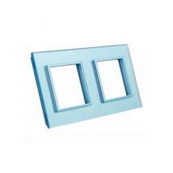 Dviejų vietų LIVOLO stiklo panelė GPF-2-69 (2xRėmelis) Mėlyna