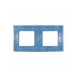 Dviejų vietų LIVOLO stiklo panelė GPF-2-69 (2xRėmelis) Mėlyna
