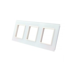 Trijų vietų LIVOLO stiklo panelė GPF-3-61 (3xRėmelis) Balta