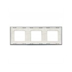 Trijų vietų LIVOLO stiklo panelė GPF-3-61 (3xRėmelis) Balta