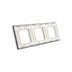 Trijų vietų LIVOLO stiklo panelė GPF-3-61 (3xRėmelis) Balta