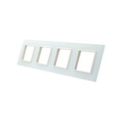 Keturių vietų LIVOLO stiklo panelė GPF-4-61 (4xRėmelis) Balta
