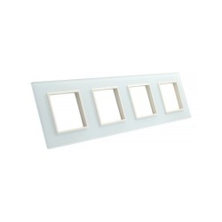 Keturių vietų LIVOLO stiklo panelė GPF-4-61 (4xRėmelis) Balta