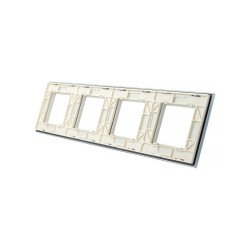 Keturių vietų LIVOLO stiklo panelė GPF-4-61 (4xRėmelis) Balta