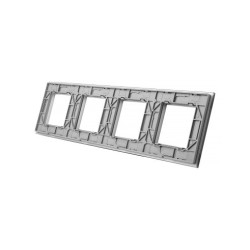 Keturių vietų LIVOLO stiklo panelė GPF-4-64 (4xRėmelis) Pilka
