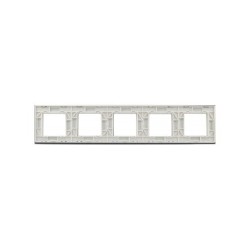 Penkių vietų LIVOLO stiklo panelė GPF-5-61 (5xRėmelis) Balta
