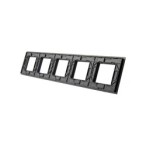 Penkių vietų LIVOLO stiklo panelė GPF-5-62 (5xRėmelis) Juoda