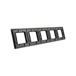 Penkių vietų LIVOLO stiklo panelė GPF-5-62 (5xRėmelis) Juoda