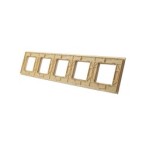 Penkių vietų LIVOLO stiklo panelė GPF-5-63 (5xRėmelis) Aukso