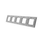 Penkių vietų LIVOLO stiklo panelė GPF-5-64 (5xRėmelis) Pilka