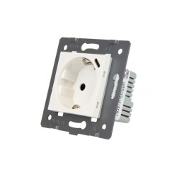 Kištukinis lizdas + USB-C įkroviklis 18W LIVOLO Schuko 16A su greitomis jungtimis - Balta