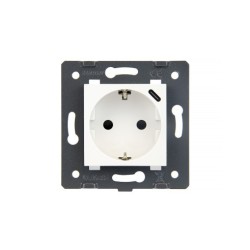 Kištukinis lizdas + USB-C įkroviklis 18W LIVOLO Schuko 16A su greitomis jungtimis - Balta