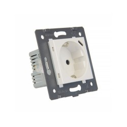 Kištukinis lizdas + USB-C įkroviklis 18W LIVOLO Schuko 16A su greitomis jungtimis - Balta