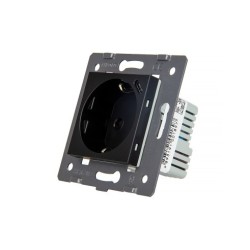 Kištukinis lizdas + USB-C įkroviklis 18W LIVOLO Schuko 16A su greitomis jungtimis - Juoda