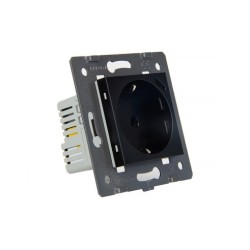 Kištukinis lizdas + USB-C įkroviklis 18W LIVOLO Schuko 16A su greitomis jungtimis - Juoda