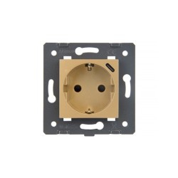 Kištukinis lizdas + USB-C įkroviklis 18W LIVOLO Schuko 16A su greitomis jungtimis - Aukso