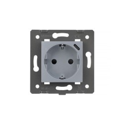 Kištukinis lizdas + USB-C įkroviklis 18W LIVOLO Schuko 16A su greitomis jungtimis - Pilka